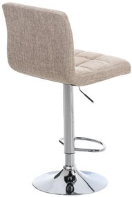 Conjunto de 2 bancos de bar Peru em tecido e com estrutura cromada 46 x 94-114 x 47 cm Creme