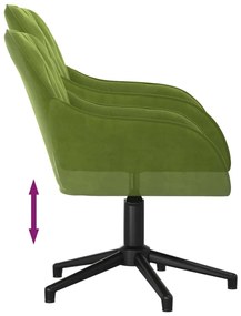 Cadeiras de jantar giratórias 2 pcs veludo verde-claro