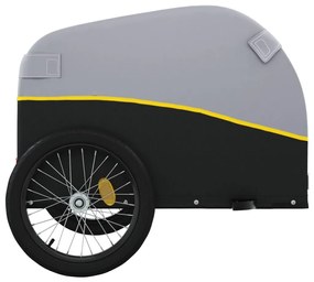Reboque para bicicleta 45 kg ferro preto e amarelo