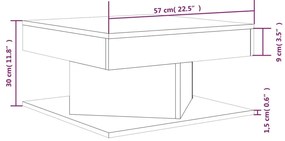 Mesa de centro 57x57x30 cm derivados de madeira cinzento sonoma