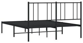 Estrutura de cama com cabeceira 120x190 cm metal preto