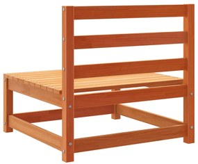 6 pcs conjunto sofás de jardim madeira de pinho castanho cera