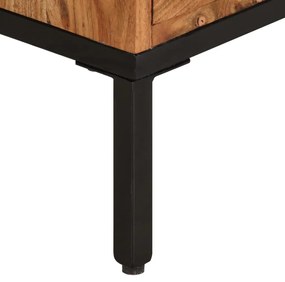 Móvel TV 110x30x50 madeira acácia maciça castanho mel e cinza