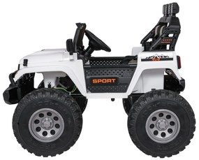 Carro elétrico para Crianças 2 Lugares Extreme Sport 4x4 24V Pneus Espuma EVA, assento couro ecológico Branco