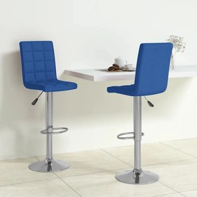 vidaXL Bancos de bar 2 pcs tecido azul