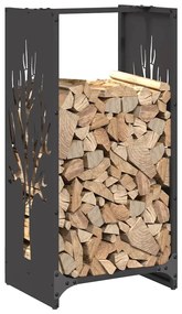 Suporte para lenha 40x30x80 cm aço laminado a frio preto