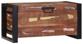 Baú de Armazenamento 60x30x30cm em Madeira Recuperada e Metal