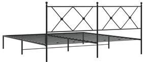 Estrutura de cama em metal com cabeceira 180x200 cm preto