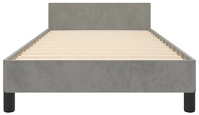 Estrutura de cama sem colchão 80x200 cm veludo cinzento-claro