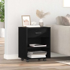 vidaXL Armário de arrumação com roda Carvalho preto 46 x 36 x 59 cm