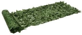vidaXL Tela de varanda com folhas verde-escuras 200x75 cm