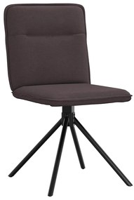 Cadeiras de jantar 6 pcs tecido castanho-escuro
