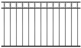 vidaXL Painel de vedação em aço 1,7x0,8 m preto