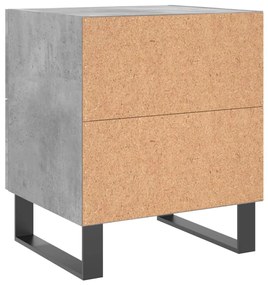 Mesas de cabeceira 2pcs derivados de madeira cinza cimento
