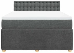 Cama com molas/colchão 140x190 cm tecido cinzento-escuro