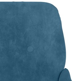 Sofá Stand - Em Veludo - Cor Azul - Estrutura de Metal com Assento e A