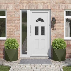 vidaXL Floreira 2 pcs Verde Oliva 50 x 50 x 50 cm Aço