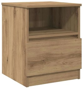 Mesa cabeceira 2pcs 40x40x50cm deriv.madeira carvalho artisiano