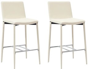 vidaXL Bancos de bar 2 pcs couro artificial cor creme