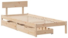 Cama sem colchão 90x200 cm madeira de pinho maciça
