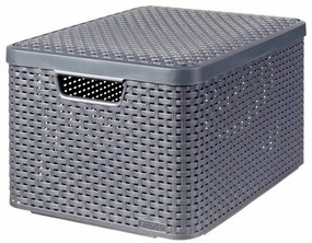 Caixas de arrumação com tampas Style 3 pcs tamanho L antracite