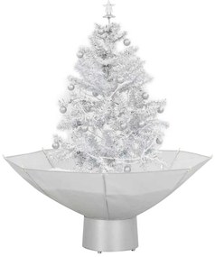 Árvore de Natal com neve base formato guarda-chuva 75 cm branco