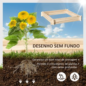 Caixa de Cultivo Quadrada em Madeira sem Fundo – TerreCarré – Natural