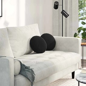 vidaXL Almofadas de Assento 2 pcs Preto Ø 40 x 13 cm Veludo