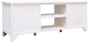 Móvel de TV 108x30x40 cm madeira paulownia maciça branco antigo