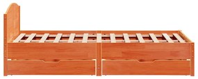 Cama sem colchão 140x190 cm pinho maciço castanho-mel