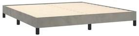 Estrutura de cama sem colchão 160x200 cm veludo cinzento-claro