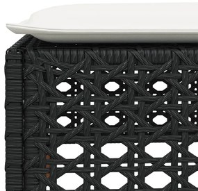 Banco de jardim com almofadão 63,5x56x32 cm vime PE preto