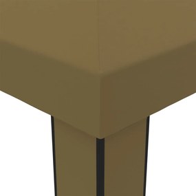 Gazebo com telhado duplo 3x6 m 180 g/m² cinza-acastanhado