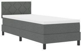 Cama Box com Colchão Cinza Escuro 80x200 cm Tecido