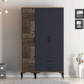 Guarda-roupa Kumsal PT – Nogueira/Antracite – 120x47,5x201,4 cm