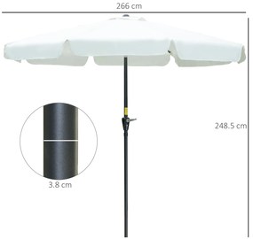 Chapéu de Sol de Jardim Ø266x250 cm Proteção UV50+ Chapéu de Sol de Al