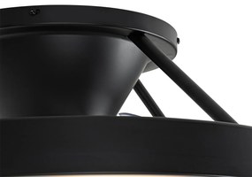 Ventilador de teto inteligente preto 54cm incl. LED regulável com controle remoto - Dave Moderno