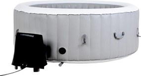 Spa insuflável portátil para 4 Pessoas com bolhas, banheira de hidromassagem, jacuzzi, cinzento