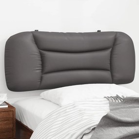 vidaXL Almofadão de cabeceira Hvar 100 cm couro artificial cinzento