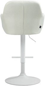 Banco de bar Natoma em tecido com estrutura branca 97-118 x 57 x 59 cm Creme