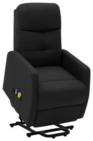 vidaXL Poltrona de massagens elevatória tecido preto