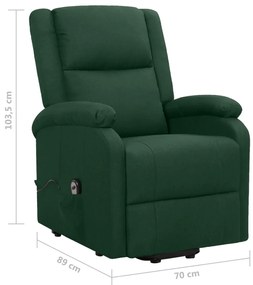 Poltrona elevatória tecido verde-escuro