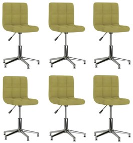 vidaXL Cadeiras de jantar giratórias 6 pcs tecido verde