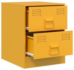 Mesas de cabeceira 2 pcs 34,5x39x44 cm aço amarelo