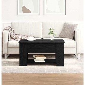 Mesa de Café em Carvalho Preto 79x49x41 cm Feita de Madeira Engenharia