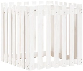 Vaso de jardim c/ design cerca 70x70x70 cm pinho maciço branco