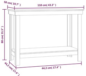 Banco de trabalho 110x50x80 cm pinho maciço castanho mel