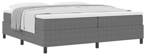 Cama Box Spring com Colchão Cinza 200x200 cm Tecido de Veludo