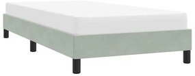 Estrutura de cama sem colchão 80x210 cm veludo cinzento-claro