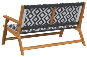 Banco de Jardim Preto e Branco 122x76x73.5 cm Madeira de Acácia Maciça